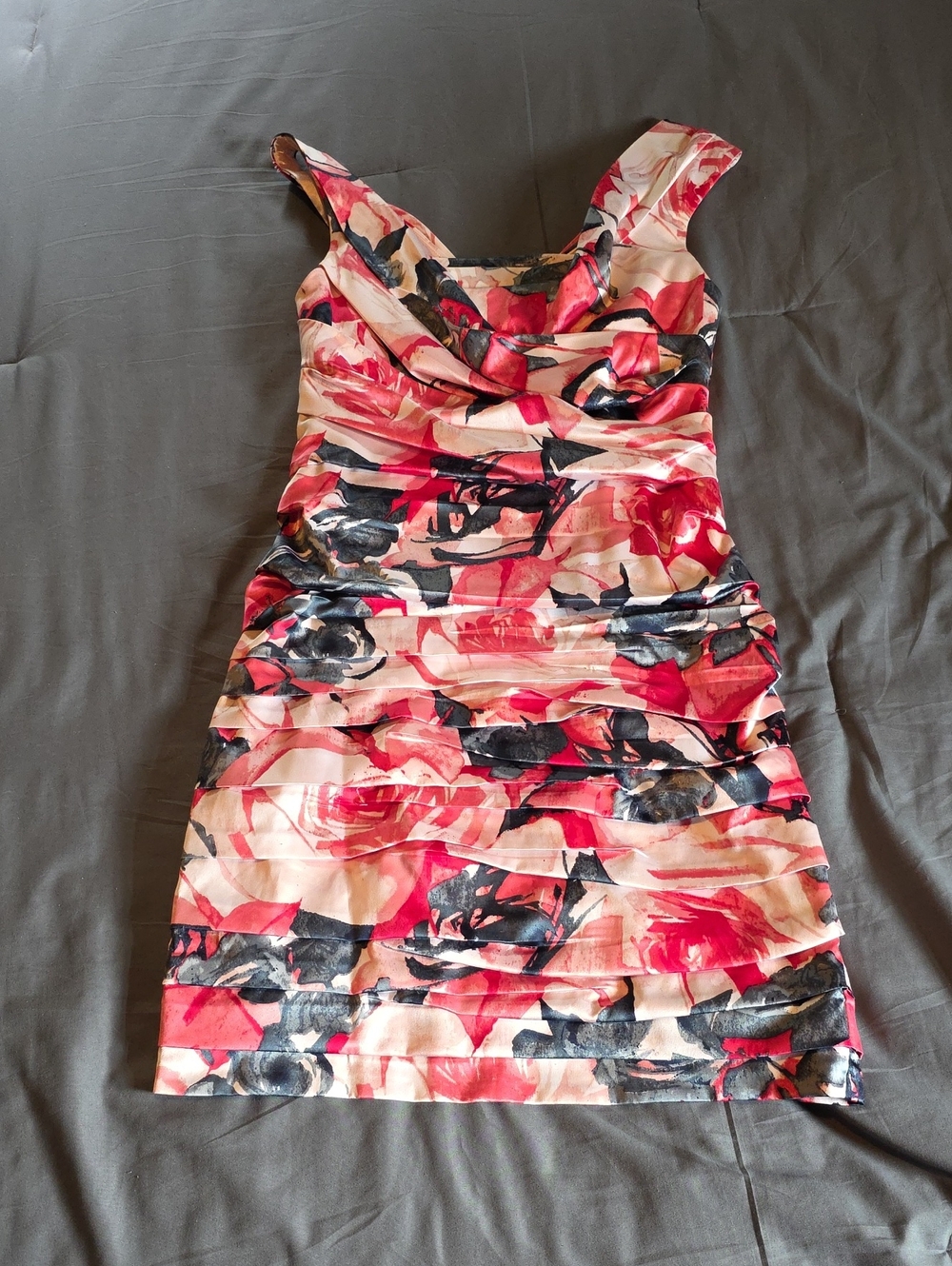 Express Pink & Black Floral Sleeveless Shift Dress